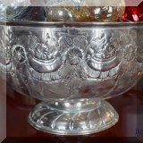 S01. Large silverplate punch bowl. (Matching cups also for sale.) 